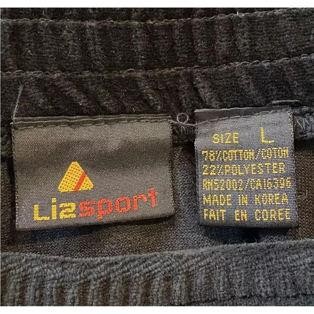 Vintage Liz Claiborne Lizsport Black Velvet Drop Waist Skirt Women’s Large (132)